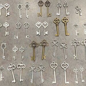Vintage Skeleton Keys | Antique Gold, Silver, Brass Steampunk NEW